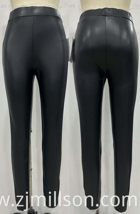 Slimming Lady S Leather Pants Png
